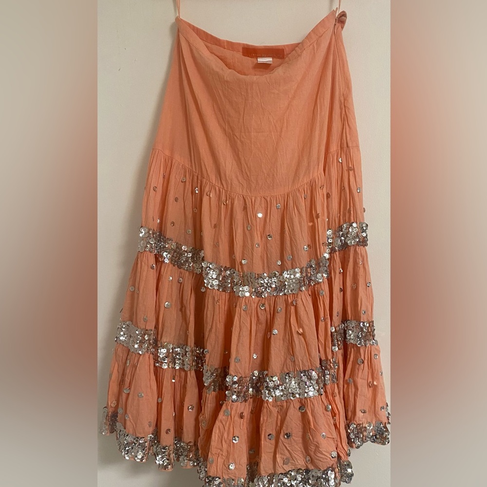 Miss Me Coral Sequin Maxi Skirt. Size Small. Excellent Condition.